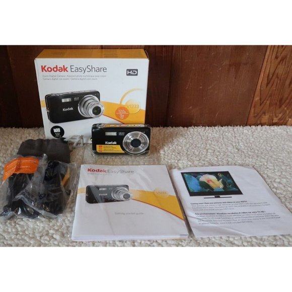 Kodak Digital Easy HD share V1233 12 Mega pixels 3X ZOOM BLACK In Box W Manual - Picture 1 of 11